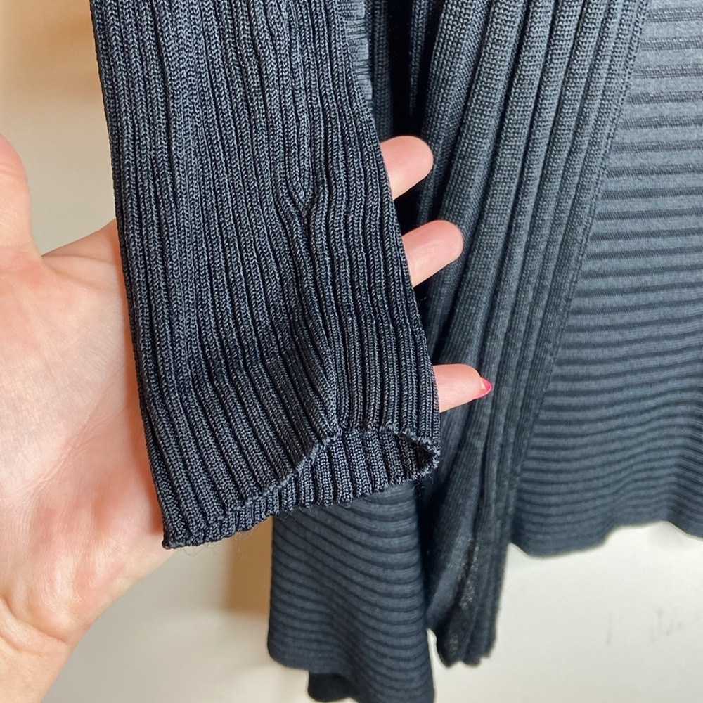 ORANGE Black Open Front Ribbed Cardigan - Picture 7 of 12